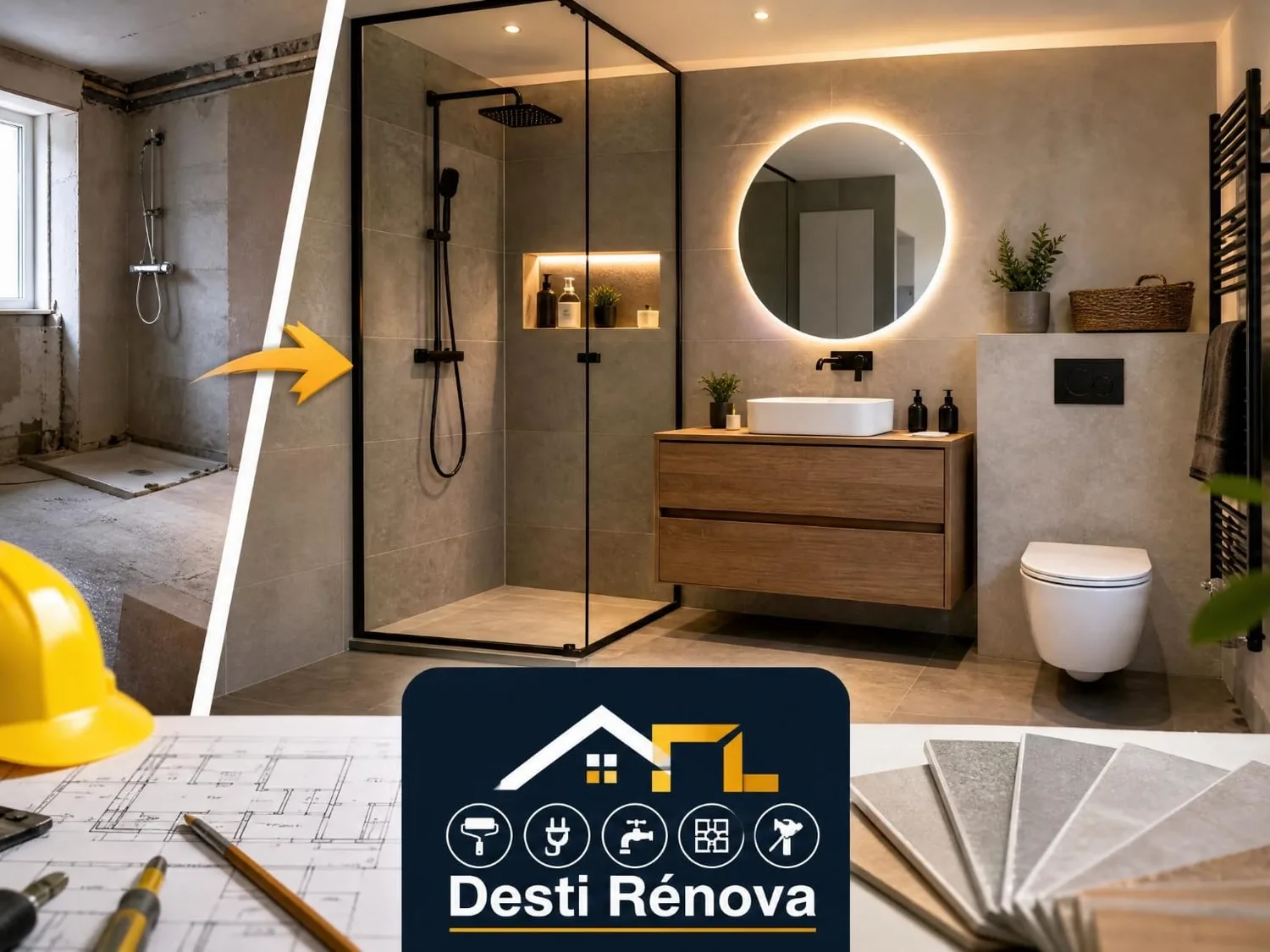 Réalisation : Salle de bain refaite à neuf — Salle de bain dans le Val d'Oise
